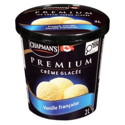 Chapman’s Premium crème glacé vanille française 2 l, 0,28 $/100ml
