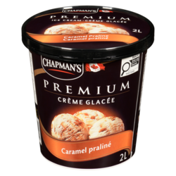 Chapman’s Premium crème glacé caramel praliné 2 l, 0,28 $/100ml