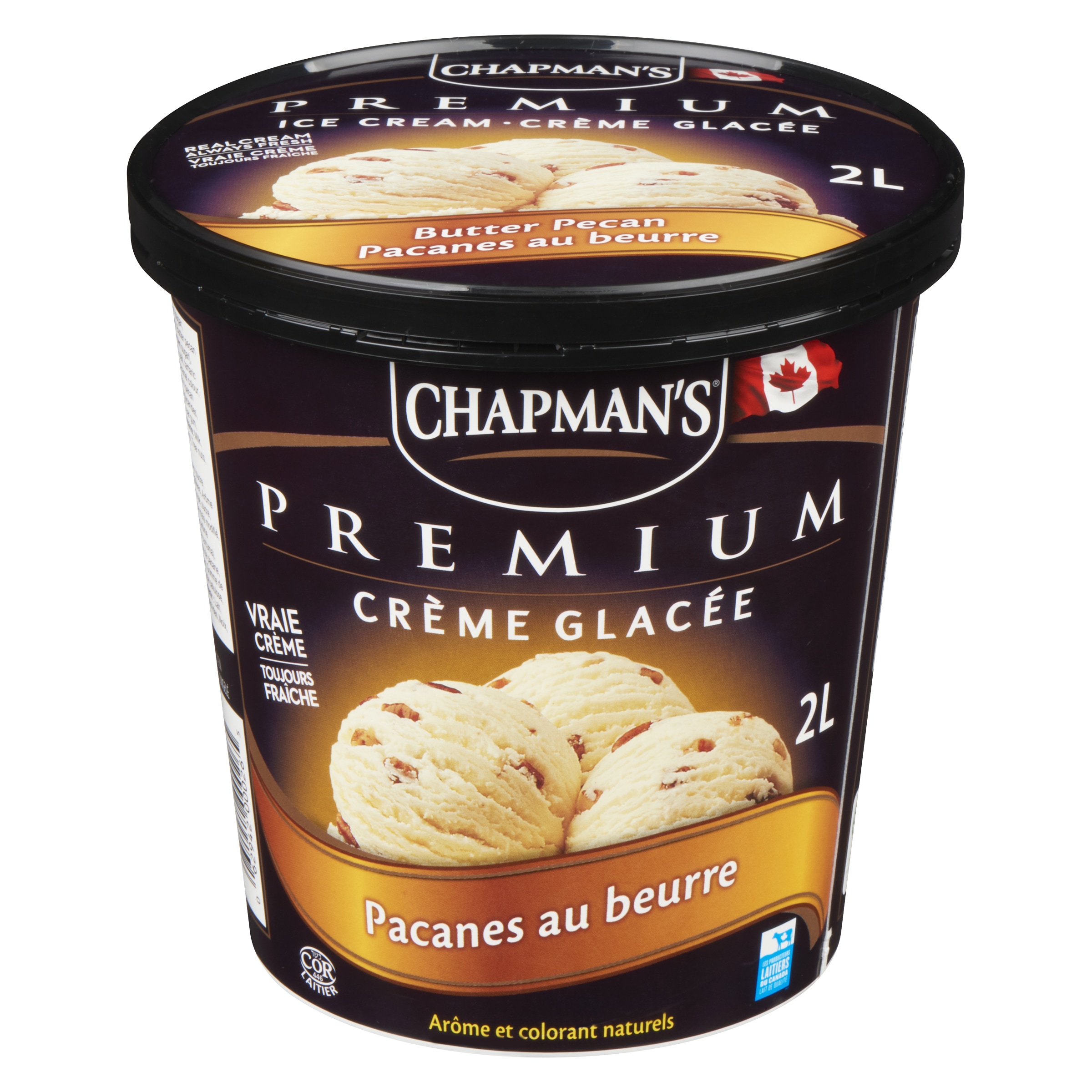 Chapman’s Premium crème glacé pacanes au beurre 2 l, 0,33 $/100ml