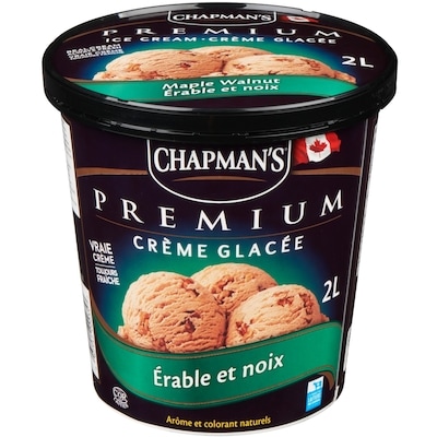 Chapman’s Premium crème glacée  l'érable et noix 2 l, 0,42 $/100ml