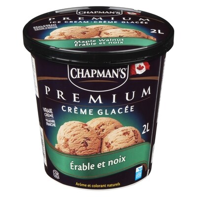 Chapman’s Premium crème glacée l'érable et noix 2 l, 0,28 $/100ml