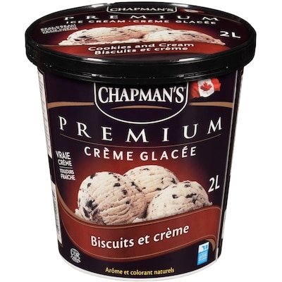 Chapman’s Premium crème glacé biscuits et crème 2 l, 0,33 $/100ml