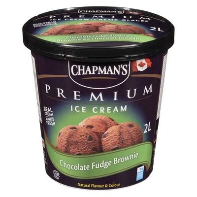 Chapmans Premium Chocolate Fudge Brownie Ice Cream 2 l, $0.41/100ml