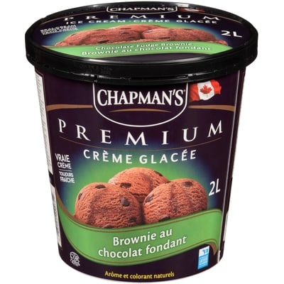 Chapman’s Premium crème glacée brownie au chocolat fondant 2 l, 0,42 $/100ml