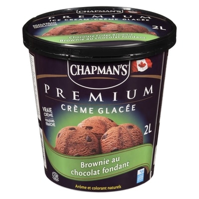 Chapman’s Premium crème glacée brownie au chocolat fondant 2 l, 0,45 $/100ml