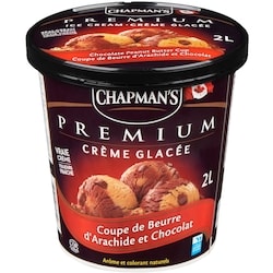 Chapman’s Premium crème glacée coupe de beurre d’arachide et chocolat 2 l, 0,43 $/100ml