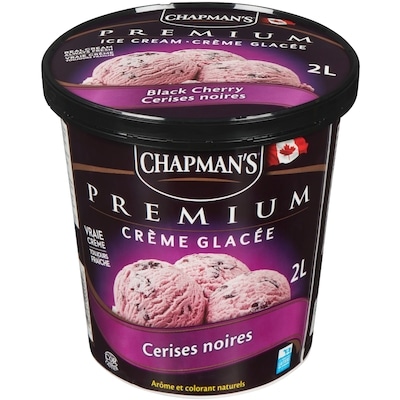 Chapman’s Premium crème glacée cerises noires 2 l, 0,40 $/100ml