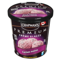 Chapman’s Premium crème glacée cerises noires 2 l, 0,28 $/100ml