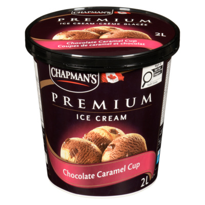 Chapmans Premium Chocolate Caramel Cup Ice Cream 2 l, $0.45/100ml