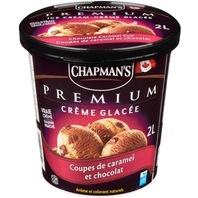 Chapman’s Premium crème glacée coupes de caramel et chocolat 2 l, 0,25 $/100ml