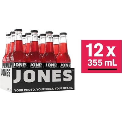 Jones Soda Co. Soda artisanal au sucre de canne fraise-limette, paquet de 12 12x355.0 ml, 0,40 $/100ml