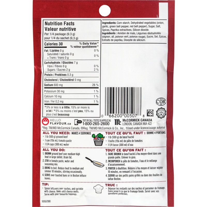 Sloppy Joes, Gluten-Free Seasoning Mix