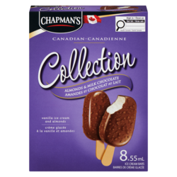 Chapmans Canadian Collection Almonds & Milk Chocolate Ice Cream Bar  8x55.0 ml, $0.91/100ml