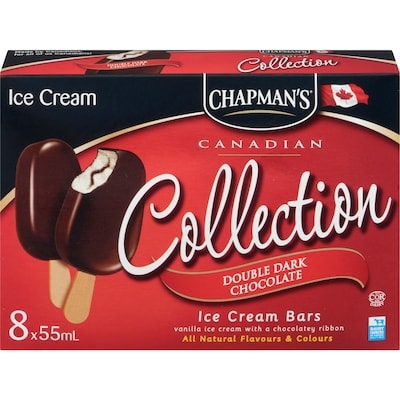 Chapmans Canadian Collection Double Dark Chocolate Ice Cream Bar 8x55.0 ml, $1.59/100ml