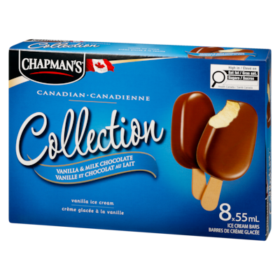 Collection canadienne barre de crème glacée vanille et chocolat au lait