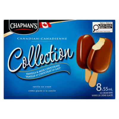 Collection canadienne barre de crème glacée vanille et chocolat au lait