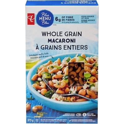 PC Blue Menu Blue Menu Whole Grain Macaroni 375 g, $0.48/100g