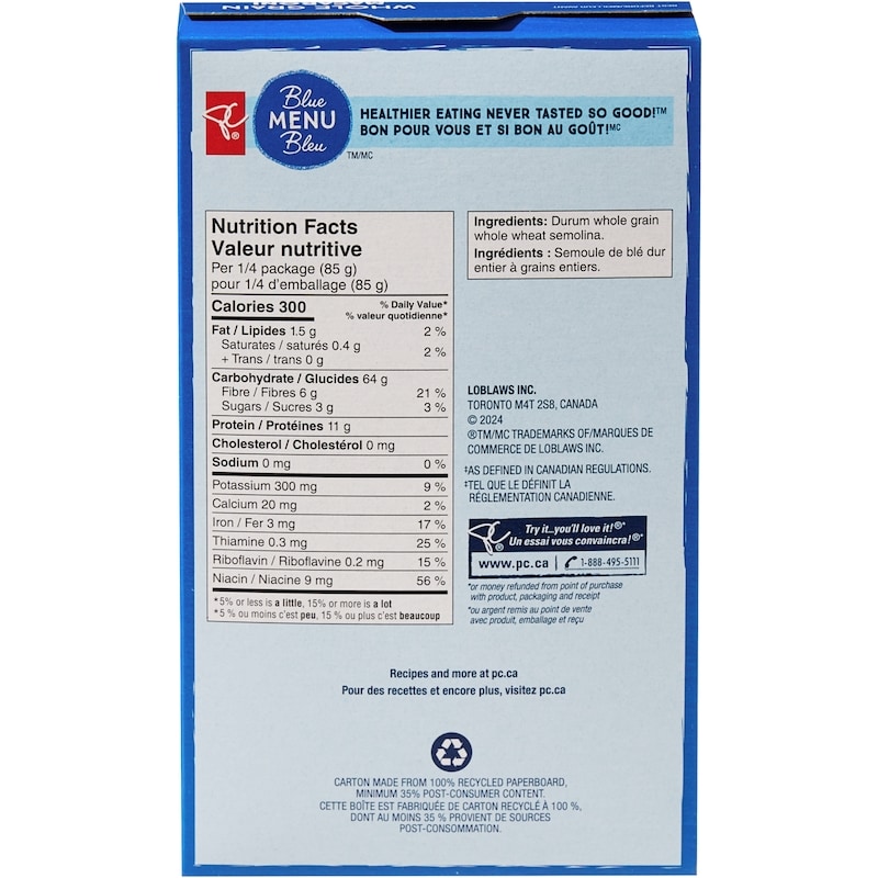 Blue Menu Whole Grain Macaroni