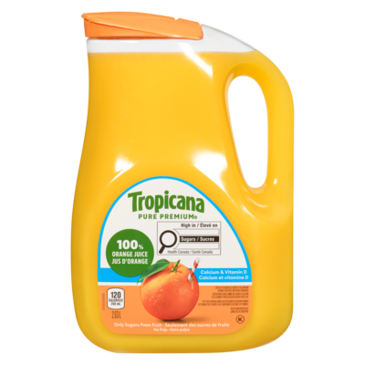 Tropicana Pulp Free Orange Juice, Calcium & Vitamin D Added 2.63 l, $0.34/100ml