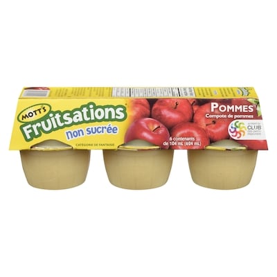 Mott’s Fruitsations Compote de pommes non sucrées 104 ml, 2,88 $/100ml