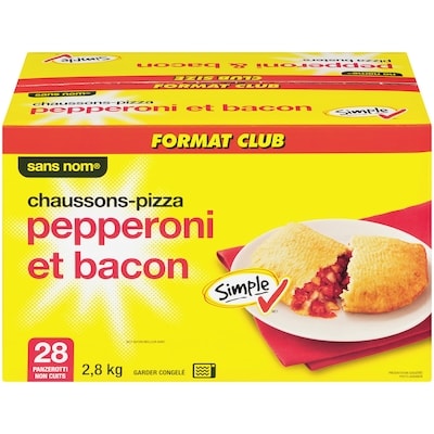 Sans Nom Chaussons-pizza avec pepperoni et bacon, Format Club 2.8 kg, 0,80 $/100g