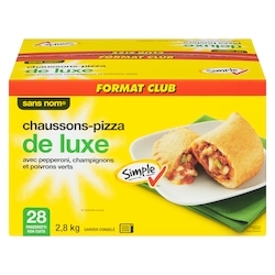Sans Nom Chaussons-pizza de luxe avec pepperoni, poivrons verts et champignons, Format Club 2.8 kg, 0,80 $/100g