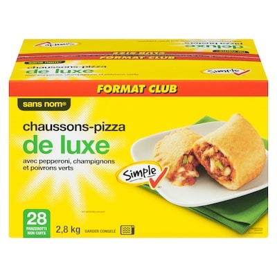 Sans Nom Chaussons-pizza de luxe avec pepperoni, poivrons verts et champignons, Format Club 2.8 kg, 0,80 $/100g