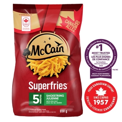 McCain Superfries® 5 Minute Shoestring Fries 650 g, $0.74/100g