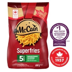 McCain Superfries 5 Minute Shoestring Fries 650 g, $0.92/100g