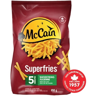 McCain Frites julienne Superfriesᴹᴰ 5 minutes 650 g, 0,92 $/100g