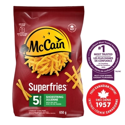 McCain Frites julienne Superfriesᴹᴰ 5 minutes 650 g, 0,92 $/100g