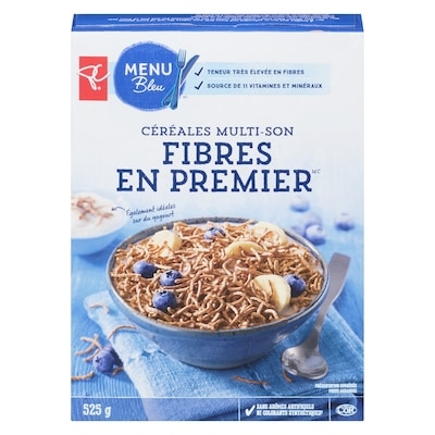 PC Menu Bleu Céréales multi-son fibres en premier 525 g, 1,05 $/100g