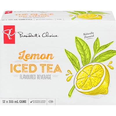 President's Choice Lemon Iced Tea Naturally Flavoured 12x355.0 ml, $0.16/100ml