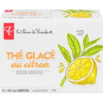le Choix du Président thé glacé au citron avec arôme naturel 12x355.0 ml, 0,17 $/100ml