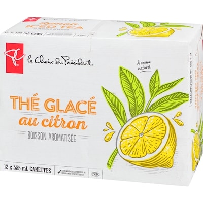 Boisson aromatisée thé glacé au citron, 12 canettes 
