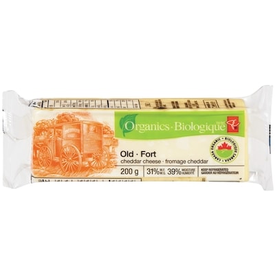 PC Organics Organic Cheese, Old Cheddar 200 g, $3.50/100g