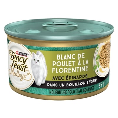 Purina Fancy Feast medleys nourriture humide pour chats blanc de poulet à la florentine 85 g, 1,06 $/100g