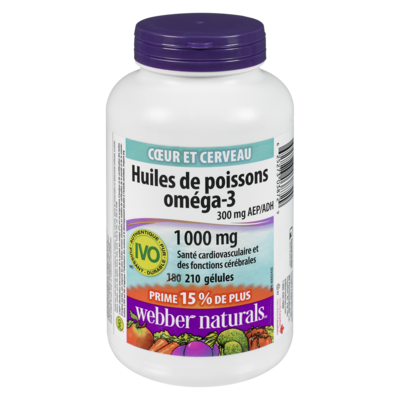 Webber Naturals Huiles de poisson oméga-3 210 ea, 0,08 $/1ch