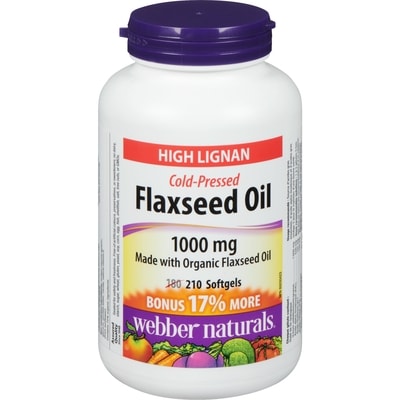 Webber Naturals Flaxseed Oil 210 ea, $0.08/1ea