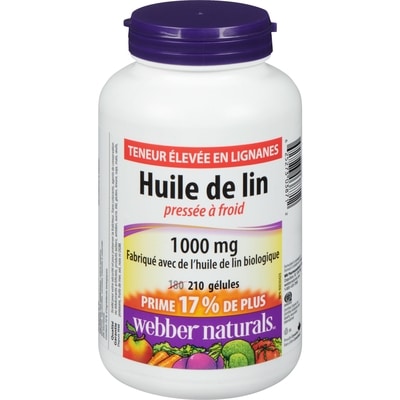 Webber Naturals Huile de graine de lin 210 ea, 0,08 $/1ch