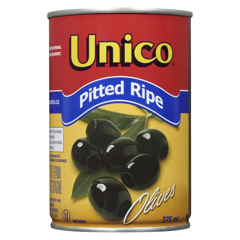 Olives, Medium, Ripe, Pitted