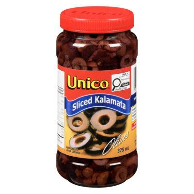 Unico Kalamata Olives, Sliced 375 ml, $1.46/100ml