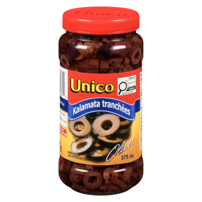 Unico Olives tranchées Kalamata 375 ml, 1,46 $/100ml