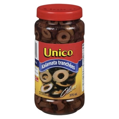 Unico Olives tranchées Kalamata 375 ml, 1,46 $/100ml
