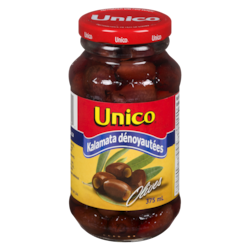 Unico Olives Kalamata dénoyautées 375 ml, 1,33 $/100ml