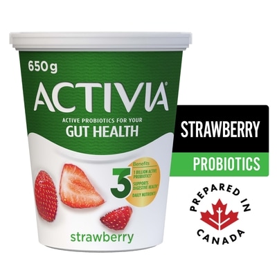 Activia Probiotic Yogurt, Strawberry 650 g, $0.66/100g