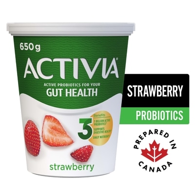 Activia Probiotic Yogurt, Strawberry 650 g, $0.61/100g