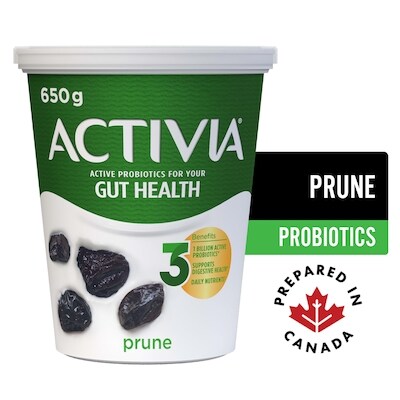 Activia Probiotic Yogurt, Prune 650 g, $0.77/100g