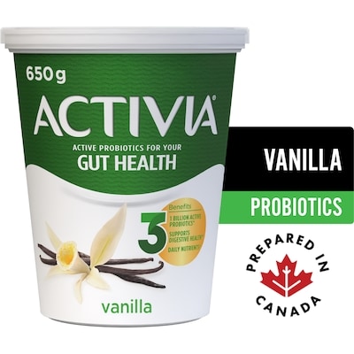 Activia Probiotic Yogurt, Vanilla 650 g, $0.61/100g
