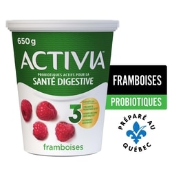 Activia Yogourt probiotique, saveur framboise 650 g, 0,54 $/100g